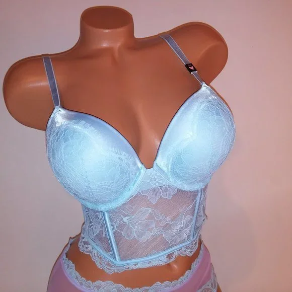 Victoria Secret Bra Set 36C Bombshell Push Up Medium Cheeky Panty Light …
